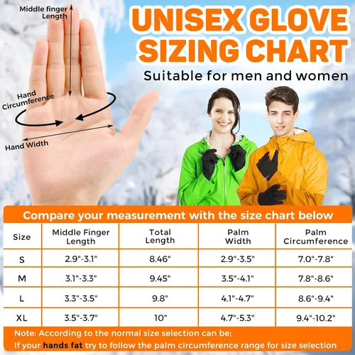 Vista 6 de AURUZA Guantes de invierno para mujeres y hombres para clima frío, guantes de ciclismo de invierno de 14 F para hombres y mujeres con dedos