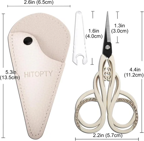 Vista 2 de Tijeras de costura pequeñas, tijeras de precisión de punta afilada para manualidades, costura, bordado, punto de cruz, detalle de ganchillo, corte