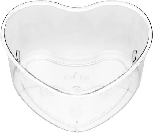 Vista 2 de Restaurantware Mini recipientes de 4.7 onzas, 100 recipientes desechables para postres, diseño duradero en forma de corazón, vasos de plástico