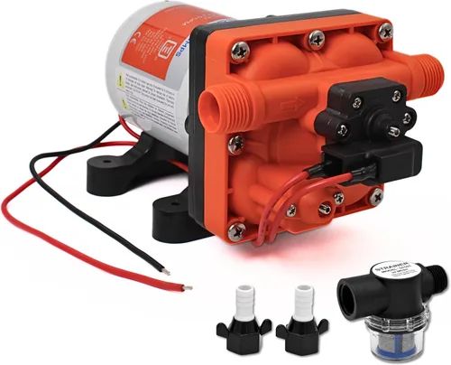 Vista 17 de RV/Marina bomba de cebado automático nueva 12 voltios DC/12 V, diafragma de agua dulce 35 PSI