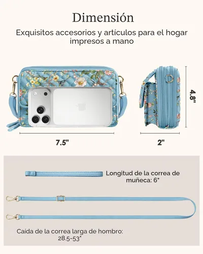 Vista 5 de Miss Adola Bolso cruzado acolchado de algodón para mujer Pájaro