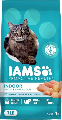 Vista 13 de Iams Proactive Health Adult Indoor Weight & Hairball Control Comida seca para gatos Vet-recommended, Real Chicken #1 Ingredient, Proprietary Fiber