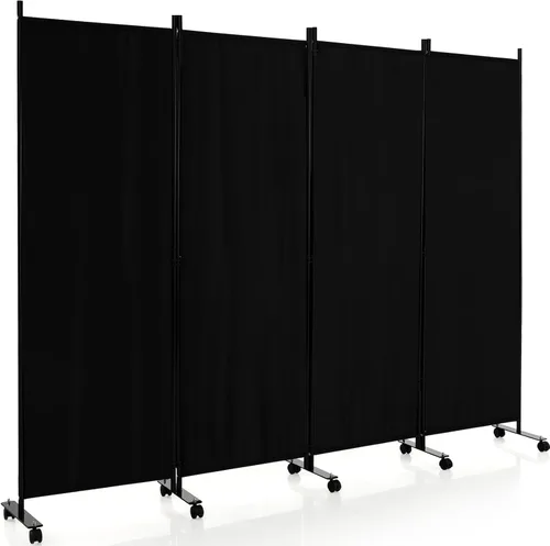 Vista 23 de Giantex Divisor de Habitación Panel Individual Grande, 73''A x 73''Al Pantalla de Privacidad con Ruedas Bloqueables, Panel Divisor de Habitación