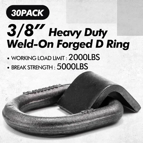 Vista 9 de Yaocom 30 piezas de 2,000 libras de soldadura en anillo en D forjado con clips de soldadura, anillo en D resistente, anclaje de amarre, capacidad