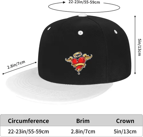 Vista 6 de The Heart of an Angel Snapback Hats for Men Women Hat Baseball Cap Flat Bill Visor White Hat