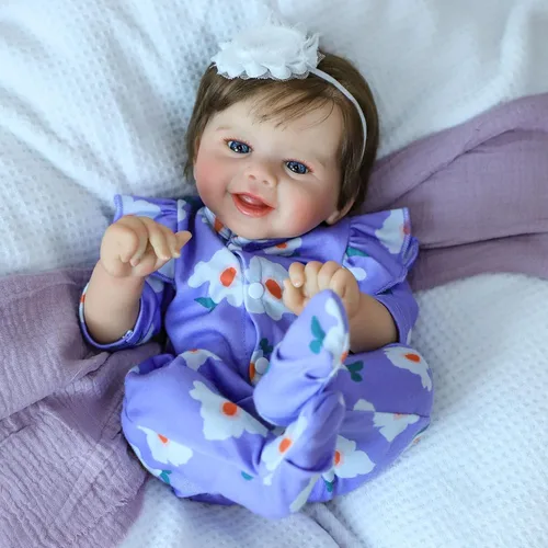 Vista 3 de SCOM Muñecas de bebé realistas Reborn de 20 pulgadas, con sensación de bebé real, muñecas recién nacidas, adorables muñecas sonrientes de la vida