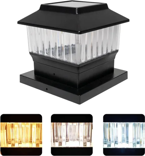Vista 15 de Luces solares para tapa de poste (paquete de 2) – LED blanco cálido de 25 lúmenes, se adapta a 3.5 x 3.5 pulgadas y 4 x 4 pulgadas de madera/vinilo