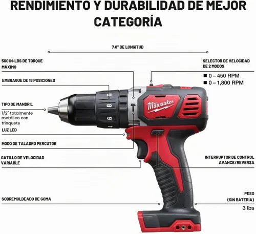 Vista 3 de Milwaukee 2696-24 M18 Kit de herramientas combinadas compactas inalámbricas