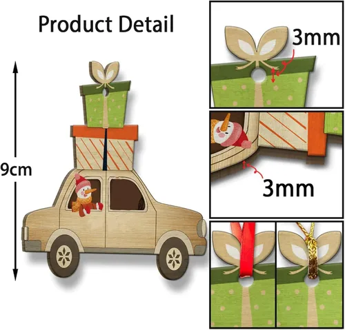 Vista 5 de Nazenti Adorno de Navidad personalizado para árbol de pareja, adornos de fotos, bonito diseño