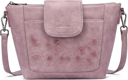 Vista 8 de MEITRUE Bolso cruzado de cuero vegano para mujer con correa ajustable para el hombro azul (3-blue)