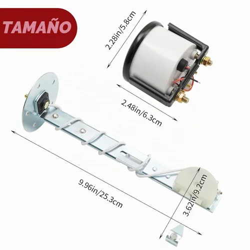 Vista 2 de Medidor de nivel de combustible universal de 2 pulgadas 52 mm para coche con sensor de combustible E-1/2-F puntero 12 V
