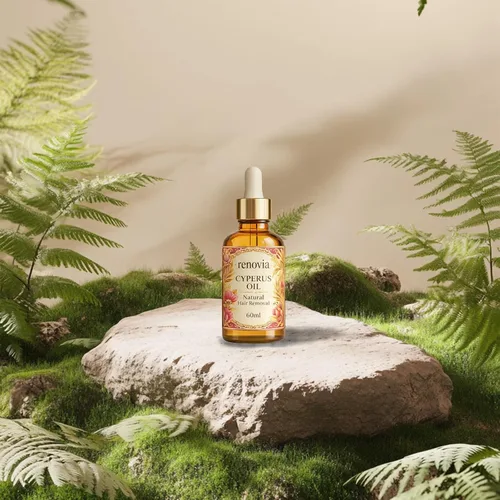 Vista 2 de Renovia Cyperus Rotundus Oil - Cyperus Rotundus - Suero de depilación para la piel, aceite natural para el cuidado de la piel, Cyperus Rotundus