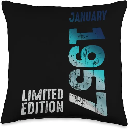 Vista 4 de January 1957 Year 1957 Retro 1957 Vintage Limited Edition Throw Pillow