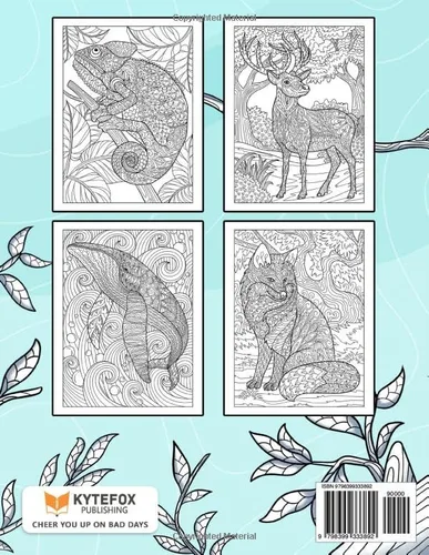 Vista 2 de Relaxing Animals Mandalas Animal Coloring Book Features Elephant, Bird, Fish, and Many More for Stress Relief & Relaxation