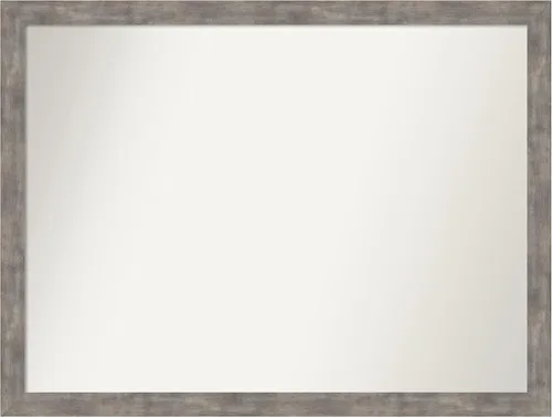 Vista 117 de Amanti Art Silver Bathroom Mirror for Over Sink, 26x45 Custom Made Marred Pewter Rectangle Vanity Mirror, Oversize Casual Wood Frame, Hangs Estaño