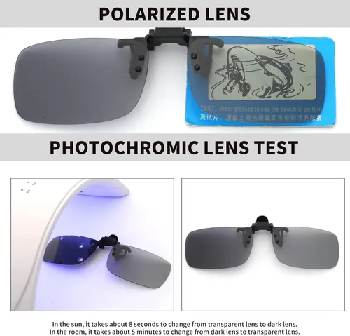 Vista 4 de JM Lentes de sol polarizados con clip sin marco para lentes graduados