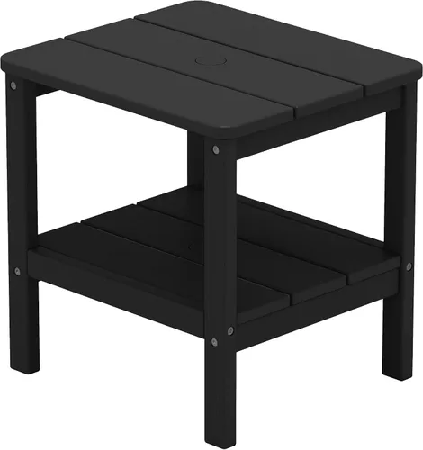 Vista 13 de SERWALL Mesa auxiliar Double Adirondack, Mesa auxiliar de forma rectangular, Negra