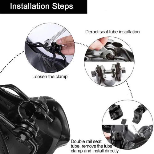 Vista 6 de OUXI Asiento de Bicicleta Cómodo Sillín de Bicicleta de Gel Cómodo de Repuesto Suave Acolchado con Absorción de Impactos Impermeable para MTB