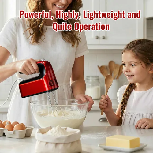 Vista 3 de CBQ Hand Mixer Electric, 9 Speed 400W Handheld Mixer with Digital, Touch Button, Turbo, Snop-On Storage Case, 5 Stainless Steel Accessories, Hand