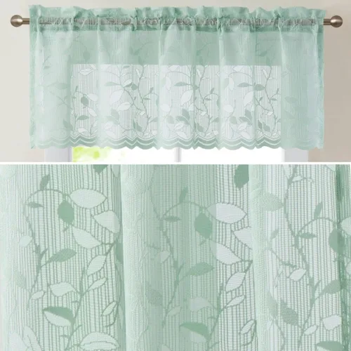 Vista 17 de HLC.ME Joyce - Cortina de encaje transparente para cocina, cafetería, para ventanas pequeñas, cocina y baño, 30 pulgadas de ancho x 36 pulgadas