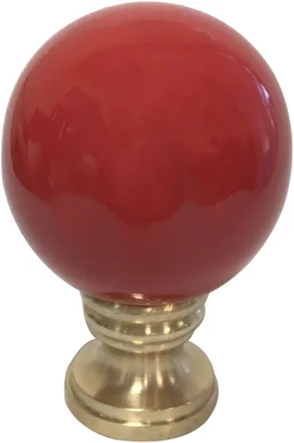 Vista 7 de Royal Designs Esfera de cerámica de 1.75 pulgadas para pantalla de lámpara, blanco, base de latón pulido