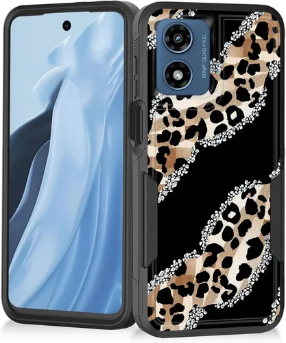 Vista 126 de Funda para Moto G Play 4G 2024, resistente de doble capa híbrida de policarbonato duro, goma suave, a prueba de golpes, funda protectora resistente
