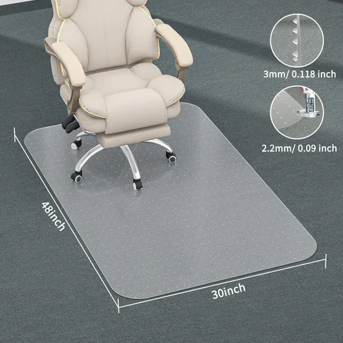 Vista 6 de Tapete para silla de oficina para alfombra, 30 x 48 pulgadas, 2
