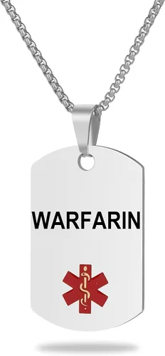 Vista 6 de Collar de alerta médica, etiqueta grabada con láser, grabado personalizado, etiqueta de identificación de acero inoxidable, colgante para hombres