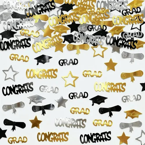 Vista 26 de KatchOn, Confeti de graduación negro brillante 2026 – Paquete de 500 Confeti de graduación 2026 decoraciones de graduación 2026 Decoraciones