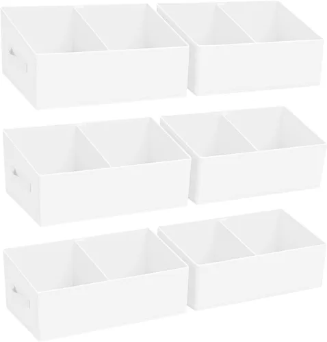 Vista 12 de DIMJ Contenedores de almacenamiento trapezoidales para ropa, 4 paquetes organizadores de armario y cestas de almacenamiento, cestas plegables