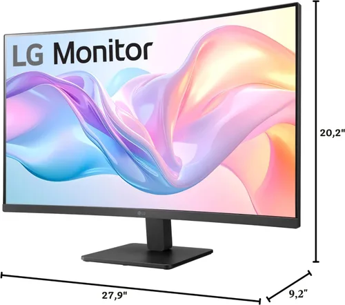 Vista 10 de LG 32MR50C-B Monitor curvo de 32 pulgadas FHD 100Hz AMD FreeSync Control OnScreen Sincronización de acción dinámica Estabilizador negro Soporte