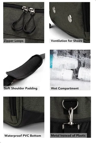 Vista 2 de Fitgriff Bolsa de gimnasio para hombres y mujeres con compartimento para zapatos y artículos húmedos, bolsa de lona para viajes, deportes, fitness