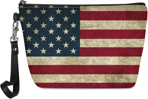 Vista 6 de Howilath Novedad Impreso Elegante Bolso Cosmético De Las Mujeres, Perros Animales Perezoso Diseño Floral Niña Trapezoide Cosméticos Bolsa De
