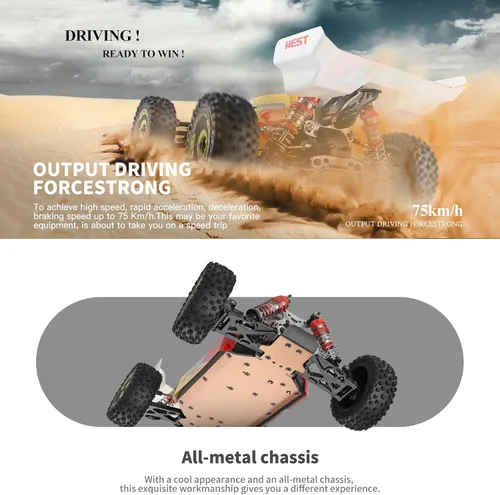 Vista 8 de GoolRC WLtoys 144010 - Autos RC sin escobillas para adultos, auto de control remoto a escala 1:14, carreras de alta velocidad, auto de deriva RC