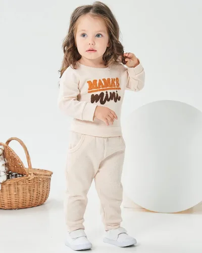 Vista 3 de Mikrdoo Conjunto de ropa para bebé y niña, conjunto de pantalones y tops para otoño e invierno