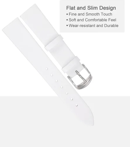 Vista 2 de uxcell Correa de cuero genuino de varios tamaños, correa de reloj de cuero fina y elegante plana para hombres y mujeres