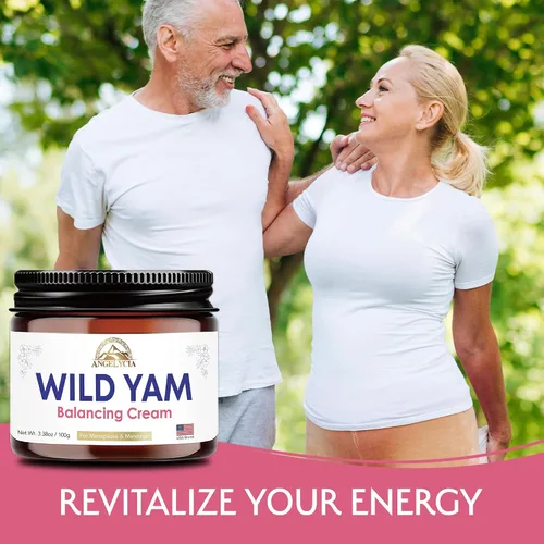 Vista 3 de ANGELYCIA Crema orgánica de ñame silvestre para el equilibrio hormonal, apoyo natural para la menopausia, la perimenopausia y el alivio del síndrome