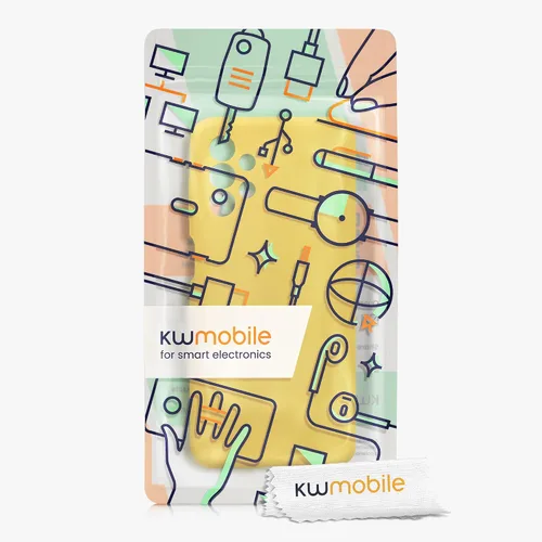 Vista 7 de kwmobile Funda compatible con Samsung Galaxy A13 4G - Funda delgada de silicona TPU - Acabado suave al tacto - Amarillo radiante