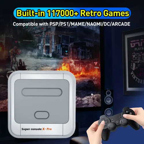 Vista 2 de Kinhank Super Console X PRO - Consola de juegos retro con más de 117,000 juegos, TV y sistema de juegos, consola de juegos para TV 4K HD, consola