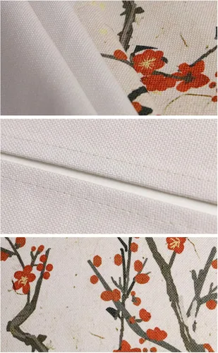 Vista 3 de Cortina japonesa Noren para puerta, tapiz de algodón y lino, cortinas opacas para puerta, panel de decoración de pared, flor de ciruelo chino, 31 x