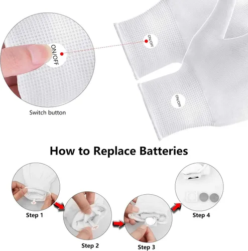 Vista 6 de Guantes con luz LED para niños, juguetes geniales para niños de 8 a 12 años, accesorios multicolor para disfraces de Halloween, regalos para fiestas