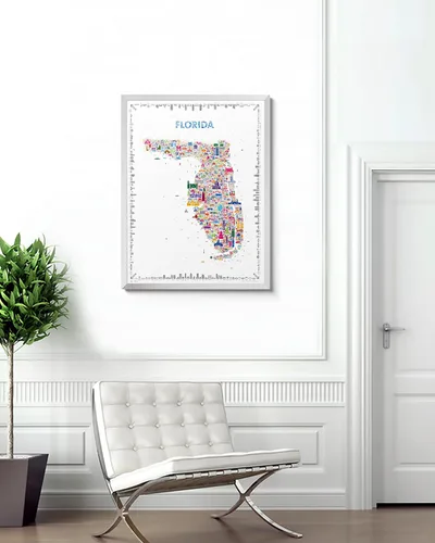Vista 2 de Alfalfa NY - Arte de pared icónico de Florida, 18 x 24 pulgadas, sin marco, impresión artística retro brillante y colorida del estado del sol