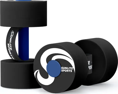 Vista 5 de Sunlite Sports Water Weights Pool Exercise Dumbbells, Water Aerobic Equipment, High-Density EVA-Foam Dumbbell with Handle Strip, Aqua Therapy, Pool