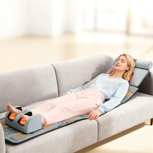 Vista 3 de KOCASO - Alfombrilla de masaje de cuerpo completo de franela multifuncional para silla de masaje Gris