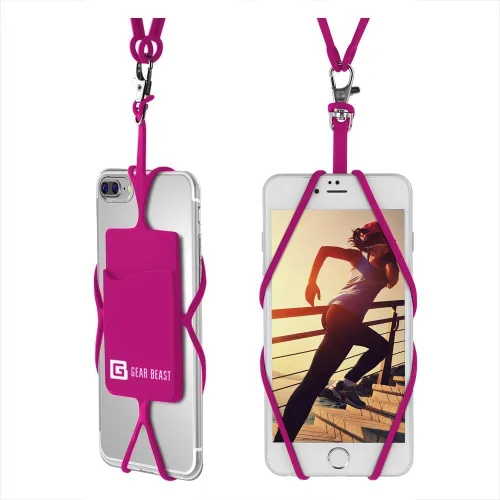 Vista 16 de Gear Beast - Correa universal para teléfono celular compatible con iPhone, Galaxy y la mayoría de teléfonos inteligentes, incluye soporte para Negro