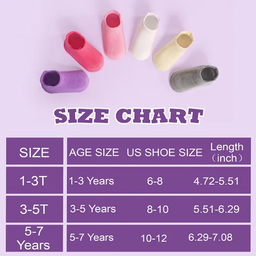Vista 7 de SkiBeaut 12 pares de calcetines antideslizantes para niños y niñas con agarres, calcetines antideslizantes para niños pequeños de 1 a 7 años