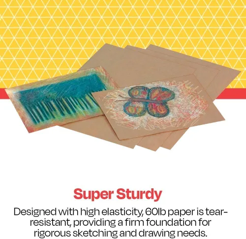 Vista 2 de School Smart Hojas de papel Kraft, 60 libras, 9 x 12 pulgadas, marrón, paquete de 100