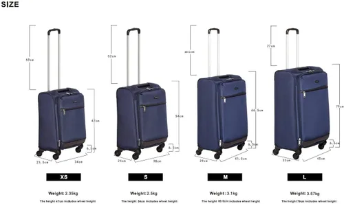 Vista 8 de Tienda Basics Maleta de equipaje giratoria de mano Softside con ruedas, Azul marino, 30 pulgadas