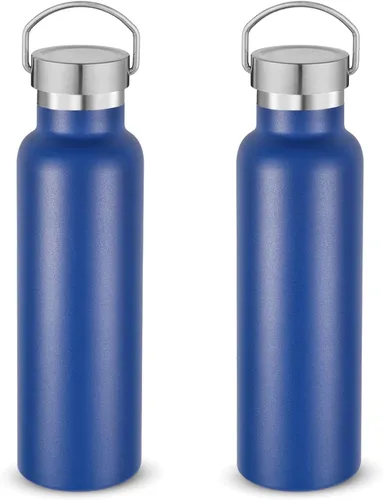 Vista 41 de Neihepal Botellas de agua de acero inoxidable negras, botella de viaje de doble pared con aislamiento al vacío de 20 onzas con tapa a prueba