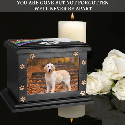 Vista 6 de Urnas conmemorativas para mascotas para cenizas de perros o gatos, grandes urnas de madera funerarias con marco de fotos, urnas de cremación, caja